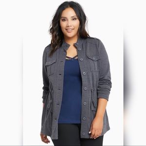 Torrid French Terry Knit Military Jacket